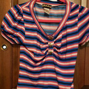 Ladies Kimora Lee Simmons Fabulosity short-sleeve shirt; pre-owned; pullover